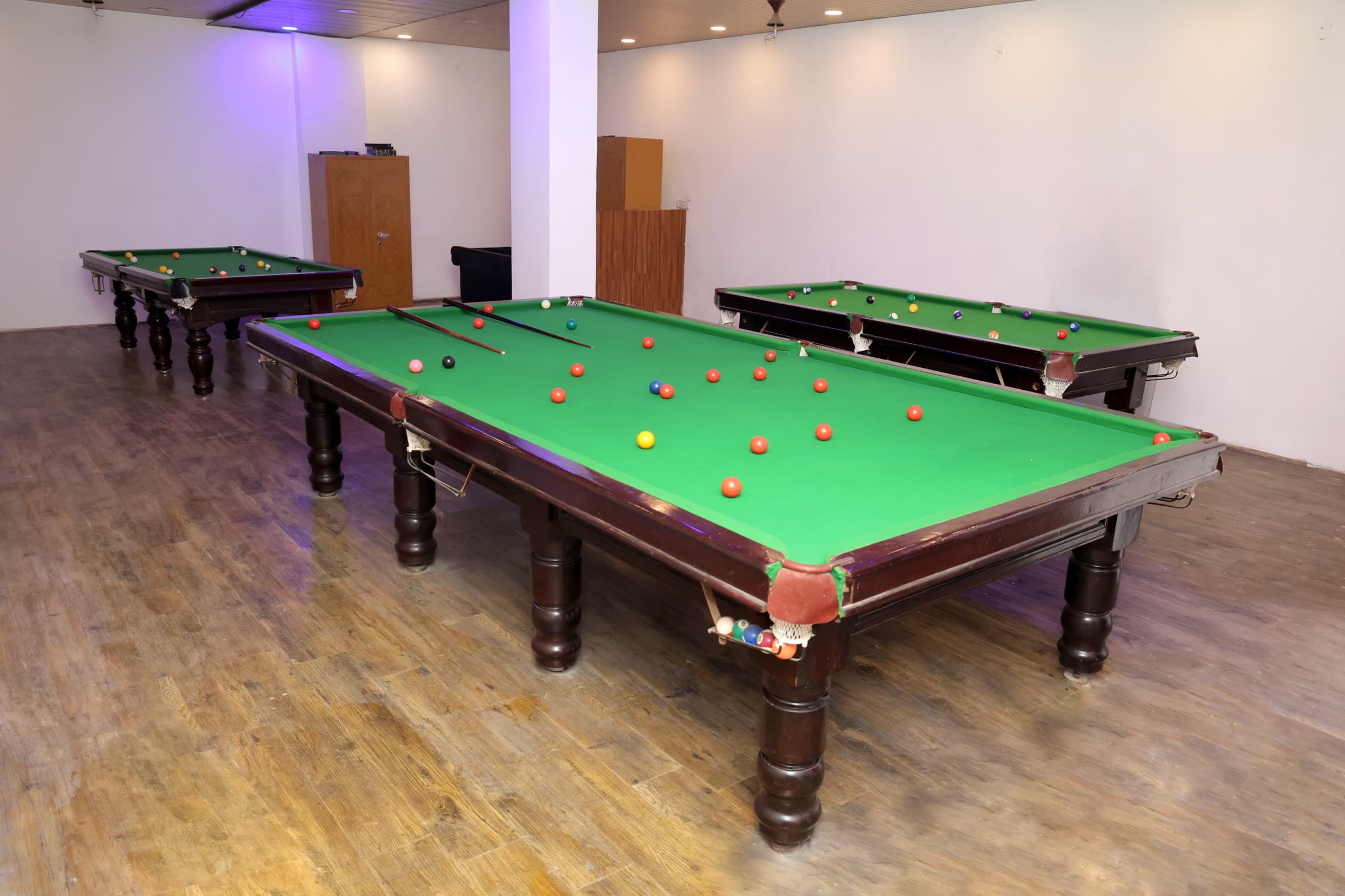 Billiards room at Vedanta PG